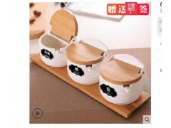 创意家居陶瓷调味罐三件套厨房调味品罐套装白色调料罐套装盐罐子图2