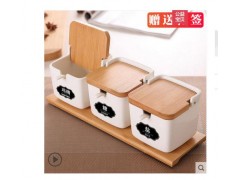 创意家居陶瓷调味罐三件套厨房调味品罐套装白色调料罐套装盐罐子图3