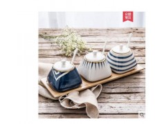 剑林 调味罐日式 套装单个带盖陶瓷家用盐罐调料盒辣椒油罐调味盒图2